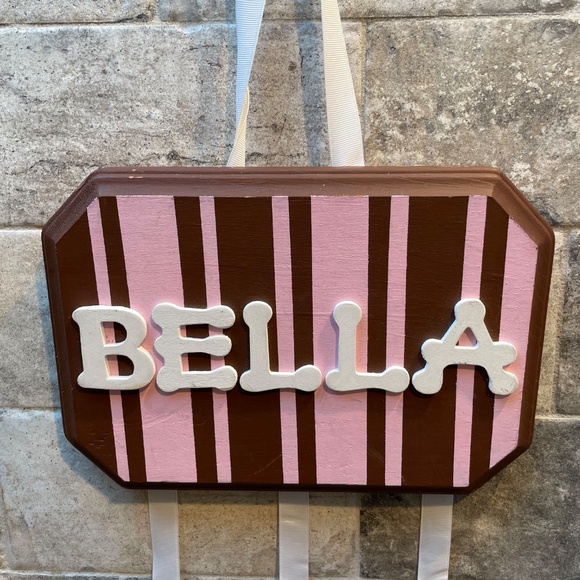 ❤️ HAND PAINTED STRIPED HAIR BOW HOLDER BELLA - Picture 2 of 3